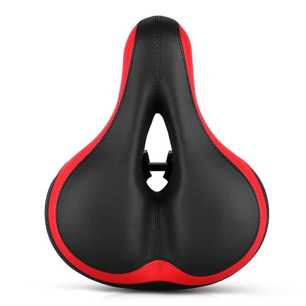 

shockproof comfort seat breathable safety bicycle saddle reflective strip mountain bike elastic replacement wide big bum cushion