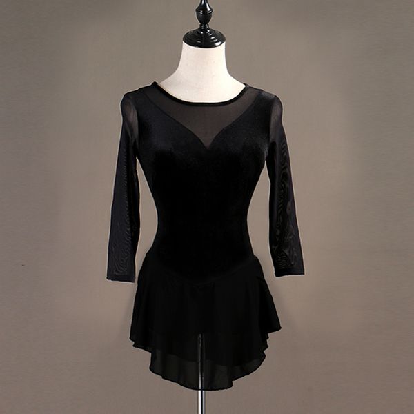 

фигурное катание платье женщины девушка катание на коньках платье королевский синий гимнастический костюм на заказ b061, Black;red