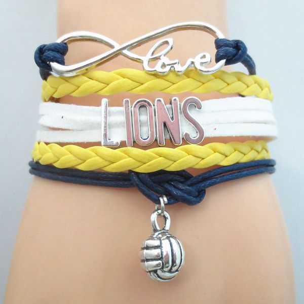 

jewelry infinity love lions football team bracelet sports friendship bracelets, Golden;silver