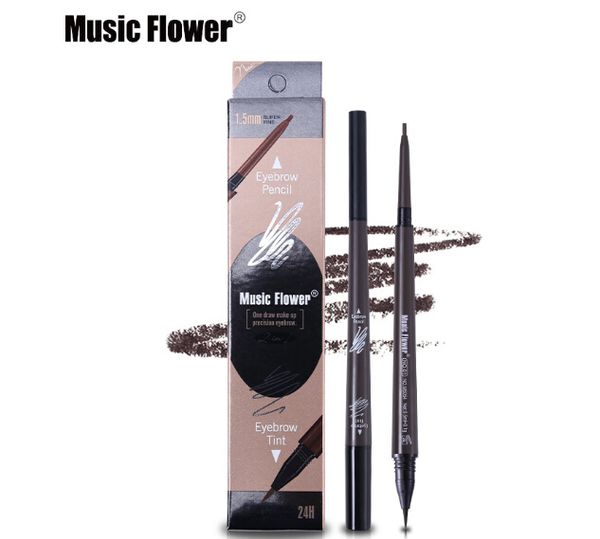 Neue Musik Blume Marke Augen Make-Up Matte Doppelkopf Augenbrauenstift + Flüssige Augenbrauen Tönung Waterpoof Langlebige Naturkosmetik