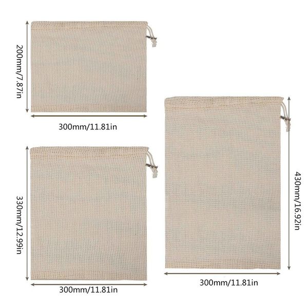 

degradable organic cotton mesh bag vegetable cotton mesh bag fruit mesh bag reusable bags reducing carbon footprint