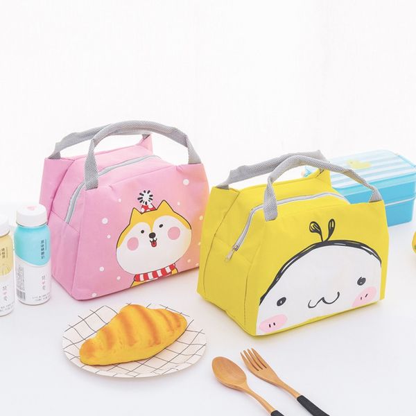 

cartoon printing lunch bags portable insulation lunchbox picnic tote waterproof oxford cloth lunch bags kids school bag