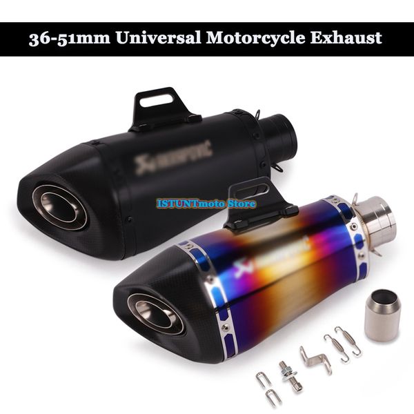 

universal motorcycle akrapovic exhaust escap moto carbon fiber muffler with db killer for benelli 502c gsx250 duke390 mt-09 mt07