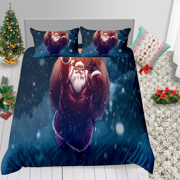Superman Bedding Set Christmas Creative Santa Claus Duvet Cover