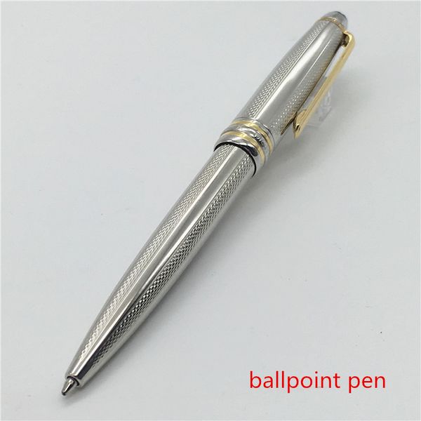 

beautiful pen silver texture barrel with gold clip ballpoint, Blue;orange