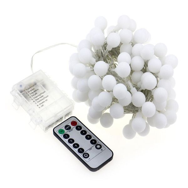 Lucine a batteria 10M 100LED Luci decorative a corda con sfera a LED con timer Controller AA a batteria Matrimonio Natale all'aperto