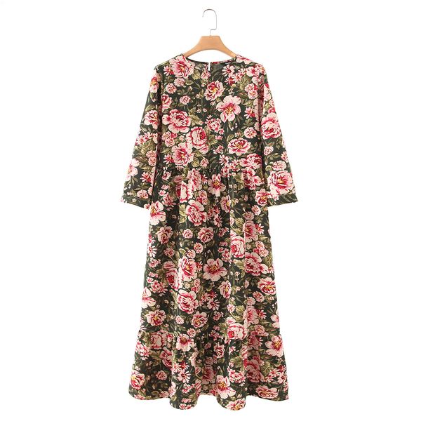 

женщины точки печати макси платье плиссированные три четверти рукава женские повседневные прямые платья шикарные лодыжки длина vestidos, Black;gray