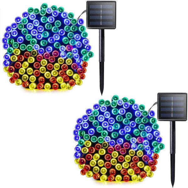 22й 200 LED солнечной энергии Звездное освещение Водонепроницаемый Открытый гирлянд для Крытого сада Xmas Tree Homes Wedding Decor партии
