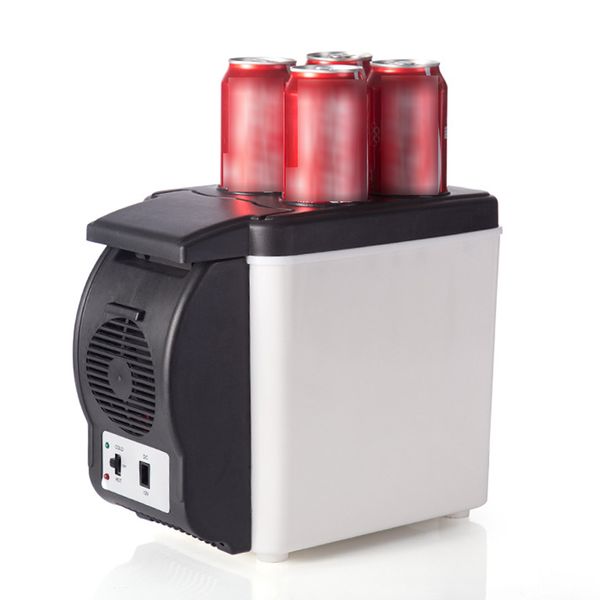 

portable dc12v mini 6l car refrigerator multi-function travel fridge home cooler warmer with 4 drink holes electric fridge