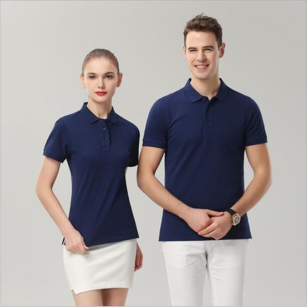 

100 % cotton short sleeve polo shirt workwear enterprise culture t shirts buyer customized embroidery logo uniform top, White