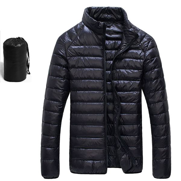 

eur size portable 90% white duck down jacket men warm winter male coat men's ultralight down jacket parkas overcoat outerwear, Black