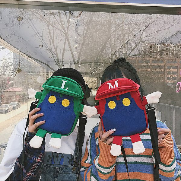 

cute adorable bag women's bag new style 2020 korean-style spring and summer versitile fashion cool funny canvas crossbody