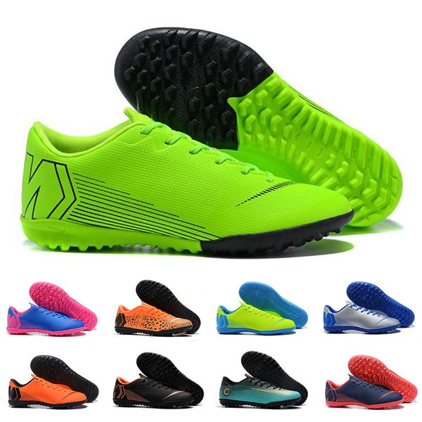 

2019 Mens Lime Green Blue Orange Soccer Cleats Mercurial Superfly V Ronalro FG Football Boots CR7 Boys Futsal Soccer Shoes Luxury Designer
