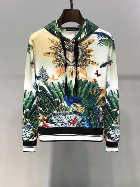 

21europe and america 19ss men's sweater casual fashion summer men's sweater pullover clothes printed sweater man m-xxxl #37, Black