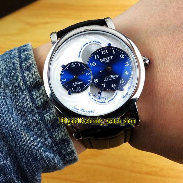 

8 цвет дешевые высокое качество bovet 19thirty dimier rnts0004 синий циферблат автоматические мужские часы rnts0001 серебряный корпус кожаны, Slivery;brown
