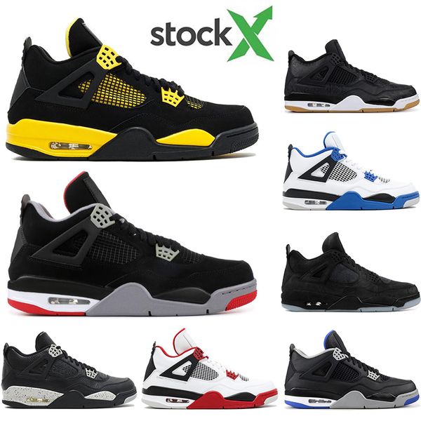 

2020 bred 4 4s basketball shoes men laser black gum thunder royalty tattoo lava rapotors designer sneakers iv pure mens trainers 40-47, White;red