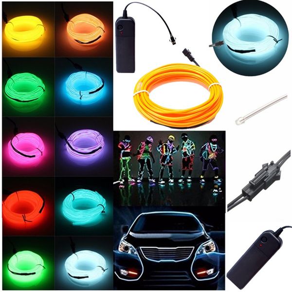 

diy автомобильный гибкий неон светодиодные светящиеся провода el strip tube car dance party decoration защита strip царапины 7.24
