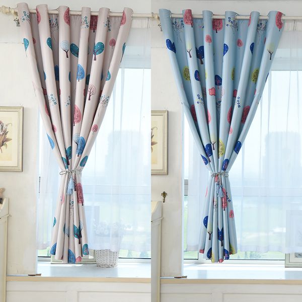 2019 Cartoon Haert Tree Printing Blackout Window Curtain Grommet
