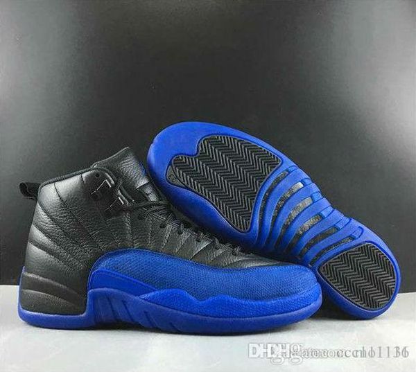 

12s flu game colorblocking returns with game royal men basketball shoes 12 game royal dark sneakers