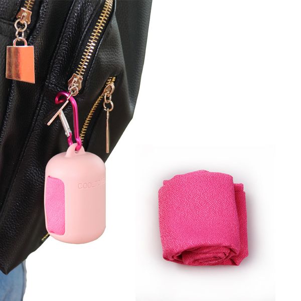 

portable travel towel quick dry outdoor silicone case foldable mini compression towel running yoga sports feeling cool ice towel