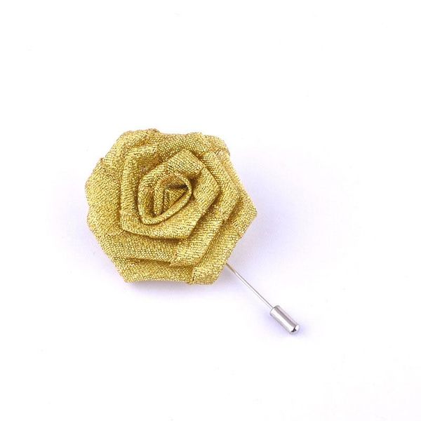 

wedding groom groomsmen boutonniere handmade silver gold ribbon rose party prom fashion man suit buttonhole brooch pin flower hjrjr