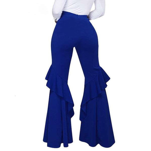 

women trousers 5 colors flare pants ruffer long pants patchwork new autumn winter women high waist high solid full pants jz237, Black;white