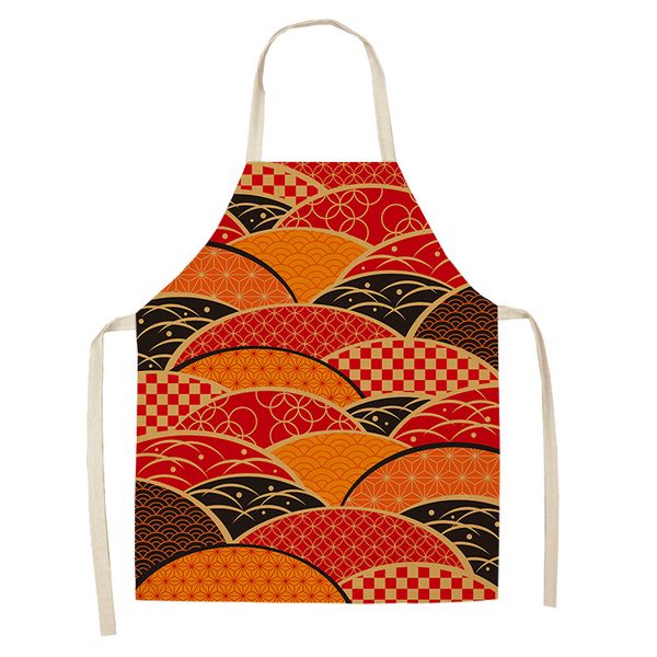 

1pc geometry print adjustable halter neck home kitchen cooking wear aprons restaurant bbq cafe chef work aprons