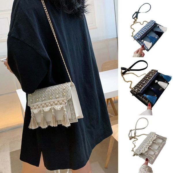 

lady women quilted messenger shoulder crossbody bag female designer inspired chain pearl tassel handbag