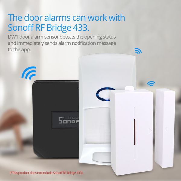 Grosshandel Sonoff 433 Mhz Rf Bridge Wifi Tur Fenster Bewegungssensor Dw1 Drahtloser Detektor Pir2 433 Alarm Remote Smart Home Security System Von