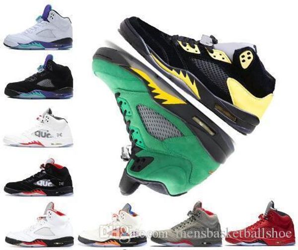 

new 2019 men 5 5s v olympic metallic gold white cement mens basketball shoes og black metallic red blue suede fire red sport shoe sneakers
