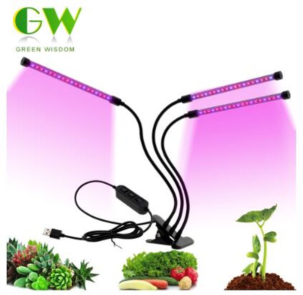 

full spectrum led grow light dc5v 3w 9w 18w 27w flexible clip usb power supply deskplant growth light for flower plant lamp