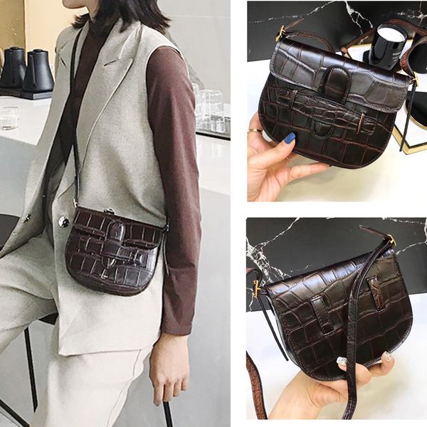 

2020 новый флип saddle bag крокодил шаблон талии сумка кожаная сумочка посланника плеча способа сумки