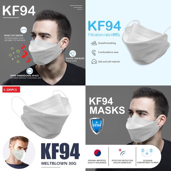 100шт kf94 дышащий 94% фильтрация 4 слоя защитный рот маска для лица защита...