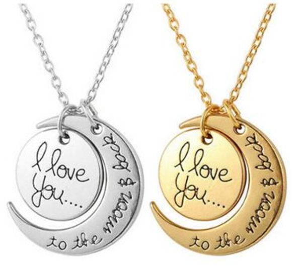 

i love you to the moon and back necklace lobster clasp pendant necklaces, Silver