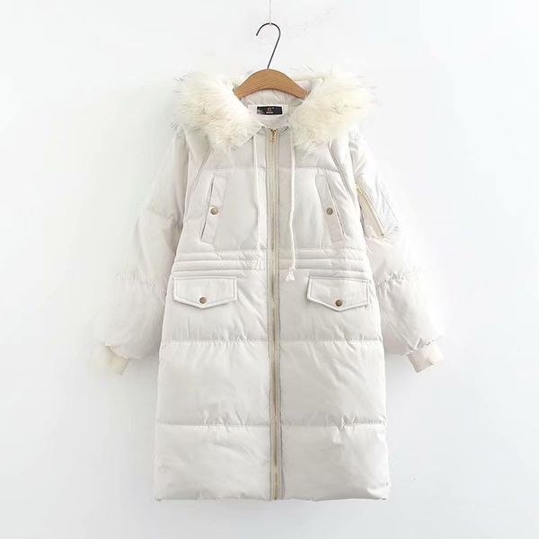 

2018 new long winter jacket women thickening warm outerwear parkas female cotton padded loose coats hooded, Black
