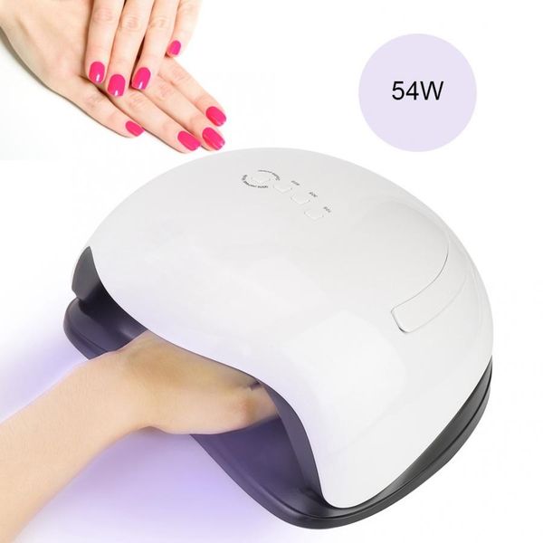 

54w uv led nail lamp fast dry no black hand nail dryer polish gel lamp manicure curing machine with handle