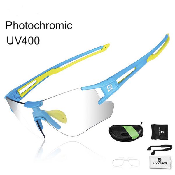 

new rockbros pchromic cycling glasses bicycle glasses sports men's sunglasses mtb road bike eyewear protection goggles 3 colors
