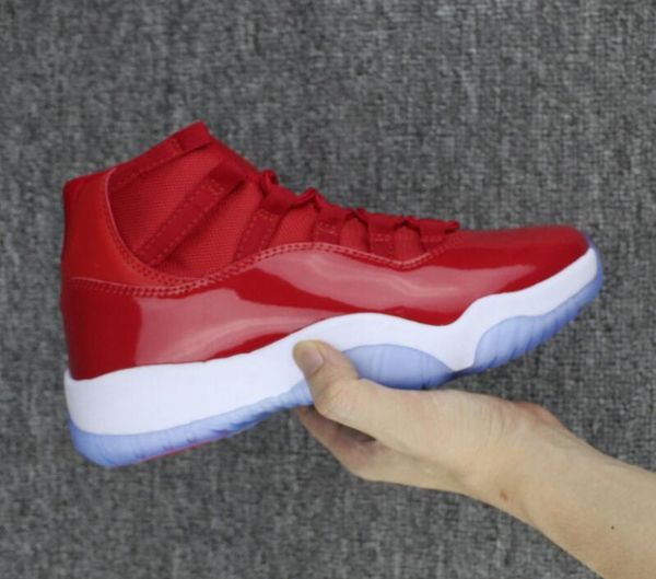 

new 11s gym red win like 96 chicago basketball shoes men women 11 gym red black white sneakers with shoes box