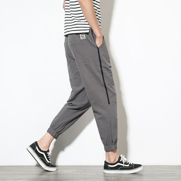 

men loose harem pants ankle banded pants casual sub-trend white wall-style 9 large size, White;black