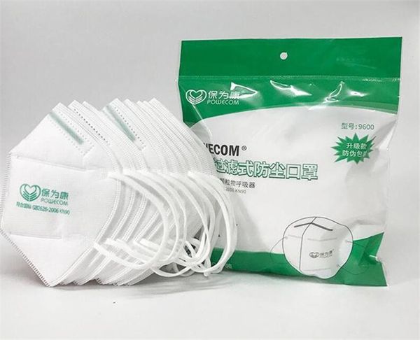 

in stock powecom kn90 masks filter pm2.5 n95 mouth face mask 10pcs/pack dustproof protective anti-bacterial disposable masks 3m factory ffp2