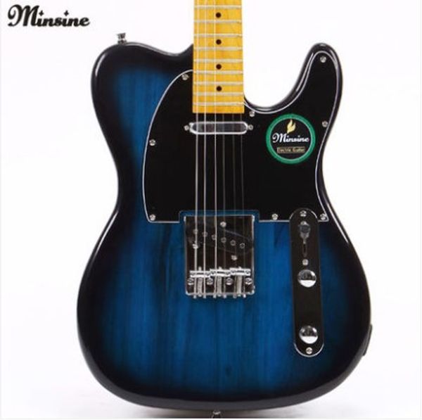 

minsine electric guitar real ps activities d002 basswood maple suspended magnetic pickup half closed knob