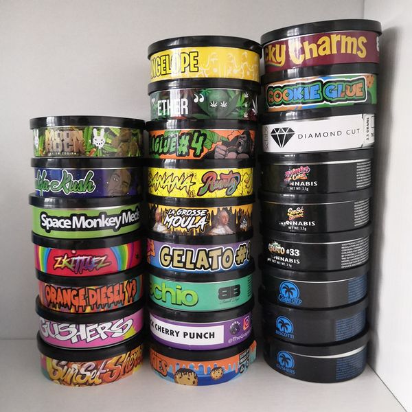 

pressitin cans moonrock and pressitin packaging boxes 73.3x24mm cali tuna tin candry herbtin clear peel off lid black cover smell proof