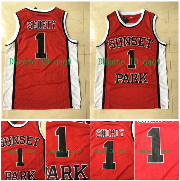 TOP QUALIDADE 1 FREDRO Starr Shorty Jersey Sunset Park Movie College Basketball Jerseys Red Red 100% Tiz S-xxxl