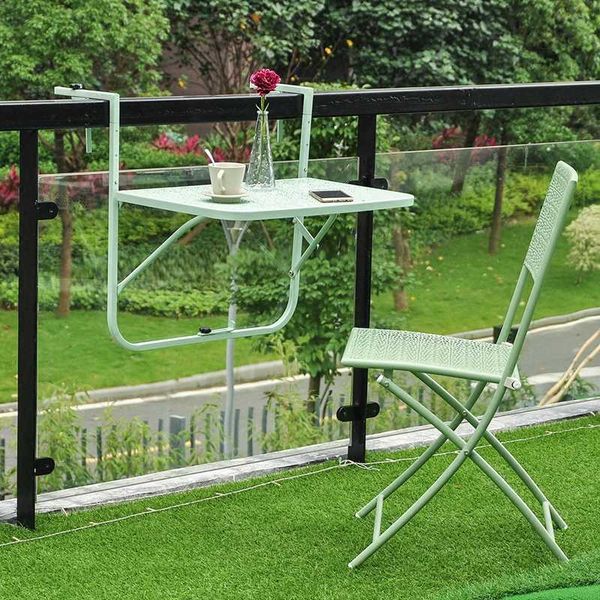 

camp furniture balcony hanging table railings metal wrought iron garden folding european simple mini wall