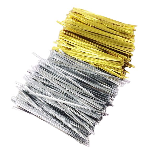 

1600 pcs silver gold metallic twist ties for bag wrapping gifts party