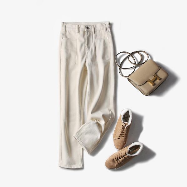 

2019 winter new arrival office lady jeans trousers pants women lady hmr19429dec1, Blue