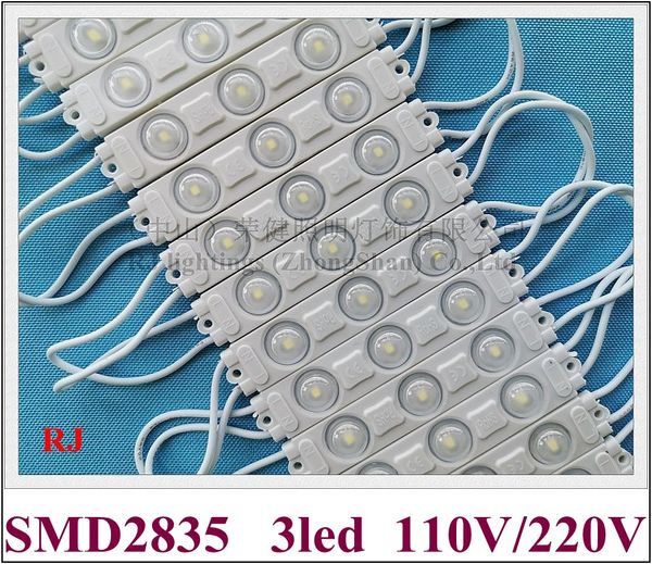 

ac 110v 220v input injection led module light 75mmx14mmx8mm smd 2835 3 led 1.8w ip65 waterproof