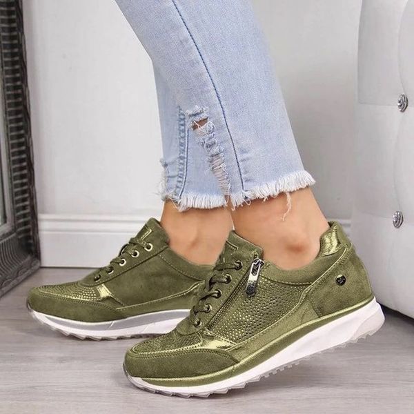 

new fashion sneakers women casual shoes thick sole soft fashion ladies shoes big size 42 yx2544, Black