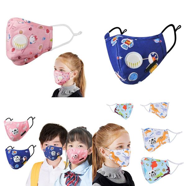 

маска для лица дизайнера дети сталкиваются маски хлопка детей качества мультфильма лицо маски с клапаном сапуна рм2,5 пылом защитной маской