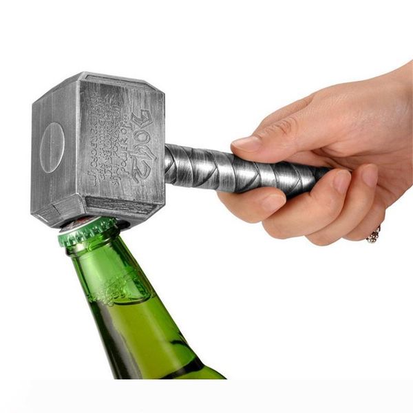 

серебро пиво открывалка для бутылок в форме молота пива открывалка многофункциональный тора с длинной ручкой разливочной пива открывалка